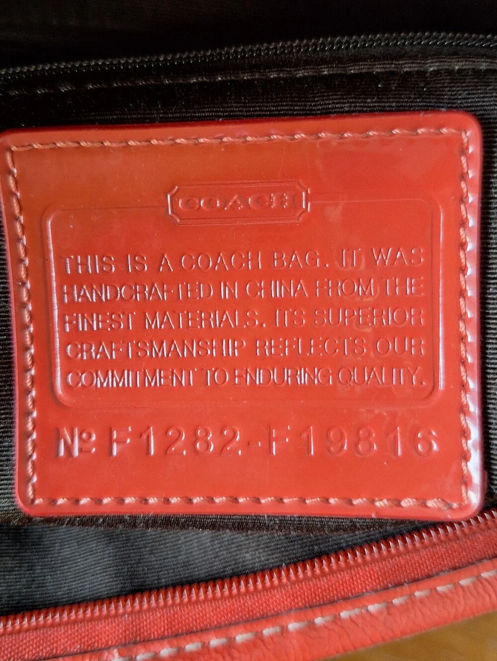 Coach Signature Coated Canvas Shoulder Bag Monogram Tote Coral Leather Trim